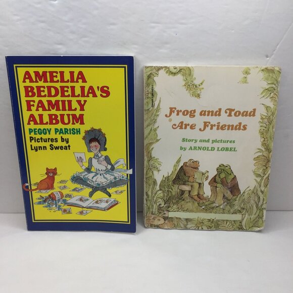 Vintage Lot 2 Kids Books Amelia Bedelia's Family Album Frog And Toad Are Friends - Picture 1 of 13